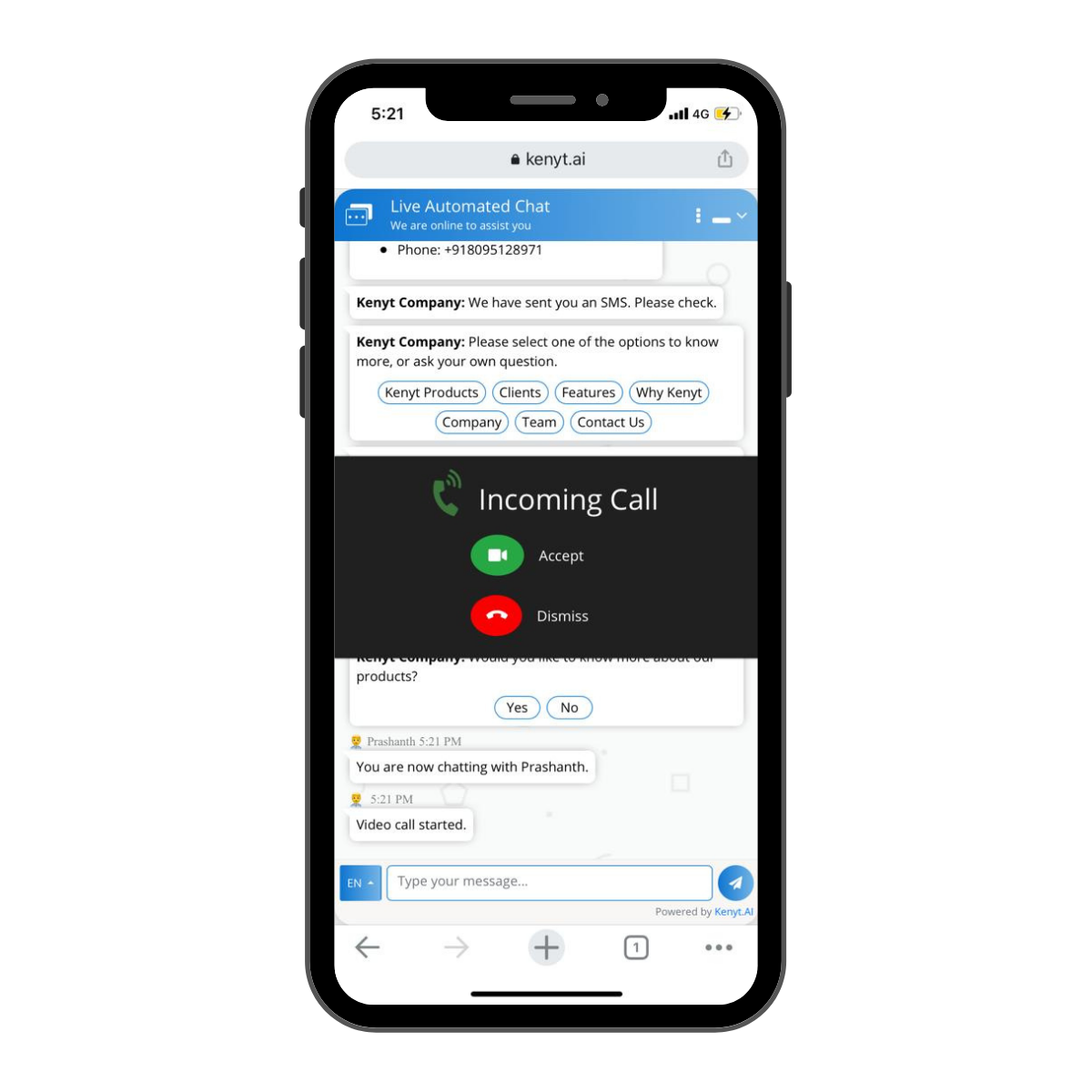 screenshot of Kenyt AI Agents